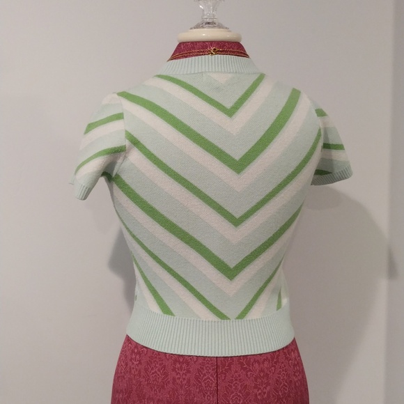 Y2K Power Puff Girls Vibes Lime Green Tunnel Heart Sweater Short Sleeve Tee - Picture 3 of 6